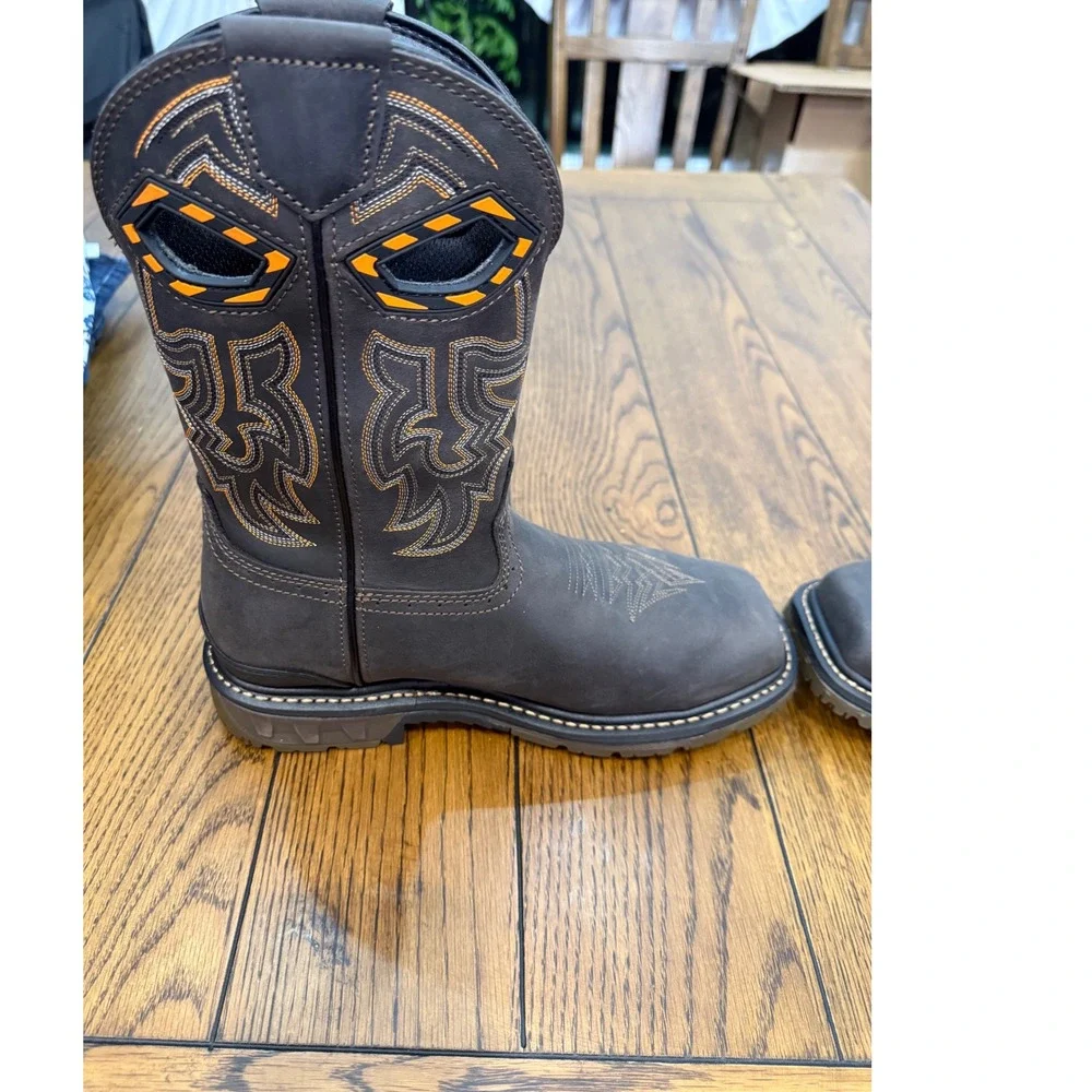 Phantom Rider PH5011 Mens Waterproof Composite Toe Work Boots Brown D3O NWOT 11